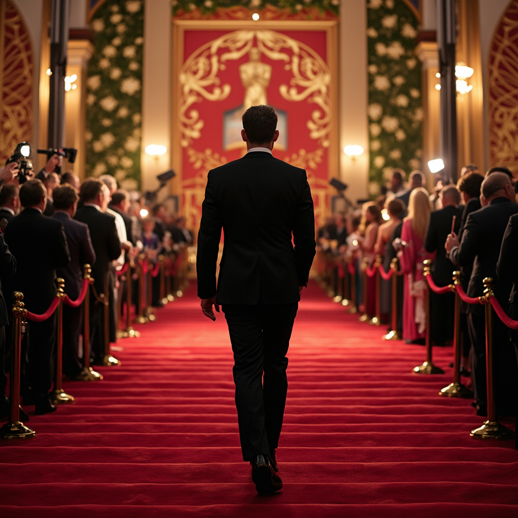 Screenwriter walking the red carpet at a prestigious event